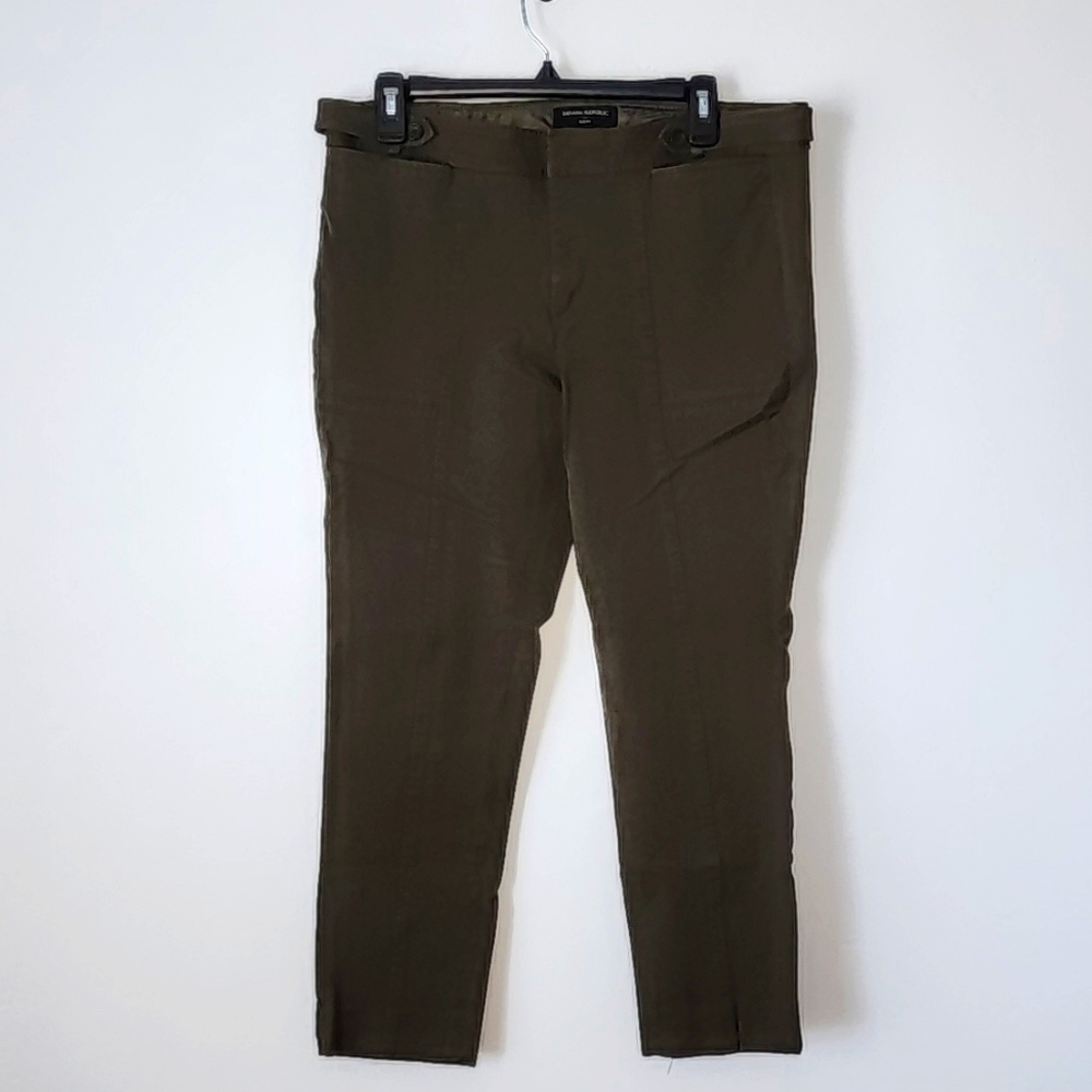 Banana Republic SLOAN olive green skinny ankle pants size 12